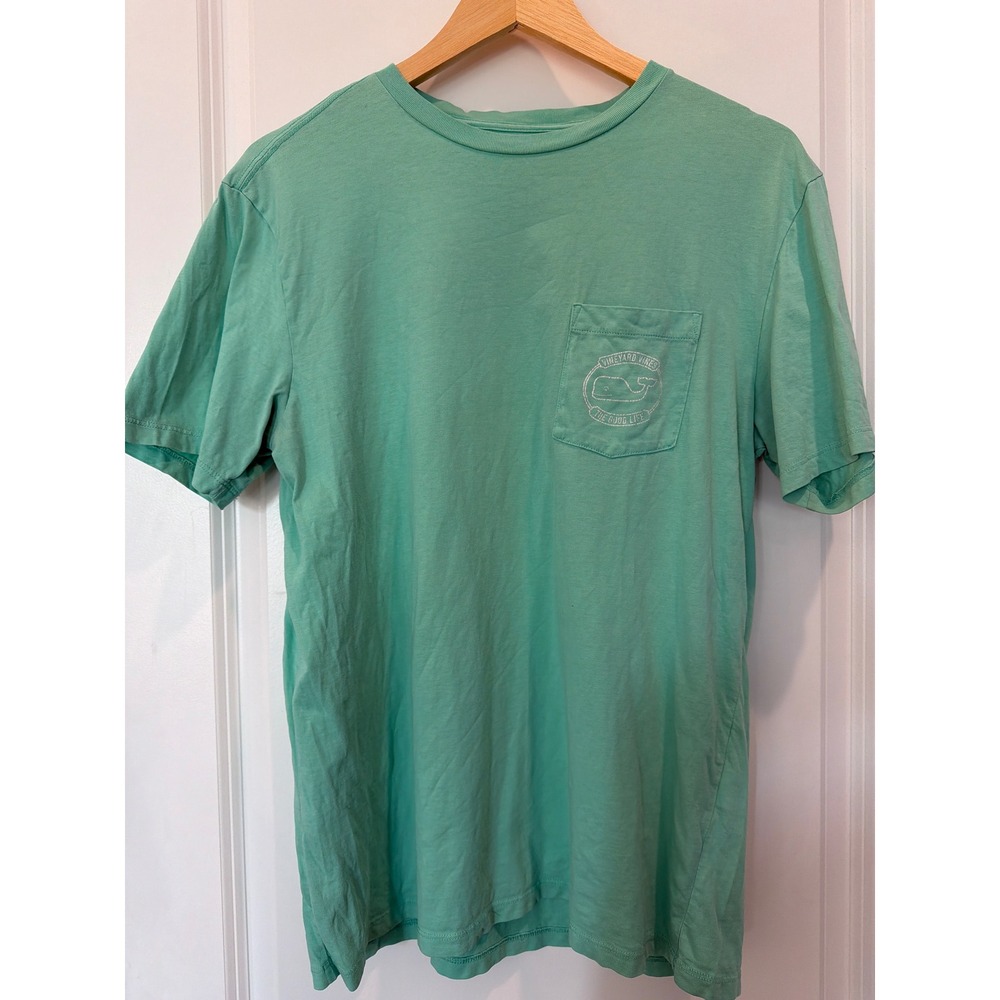 Vineyard Vines Mens Small Seafoam Green The Good Life Whale Pocket T-Shirt S